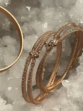 💎 2/$15 B58 NWOT JOE FRESH CHILDREN'S Rosetone Open Bracelet and Solid Bangles